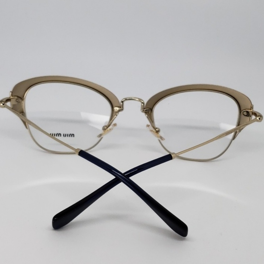 Miu Miu Rx Eyeglasses Matte Ivory In Gold Frame - Picture 5 of 7